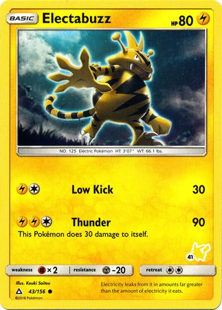 Electabuzz (43/156) (Pikachu Stamp #41) [Battle Academy 2020] | Total Play