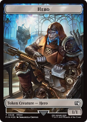 Bird // Hero (0028) Double-Sided Token (Surge Foil) [FINAL FANTASY Commander Tokens] | Total Play