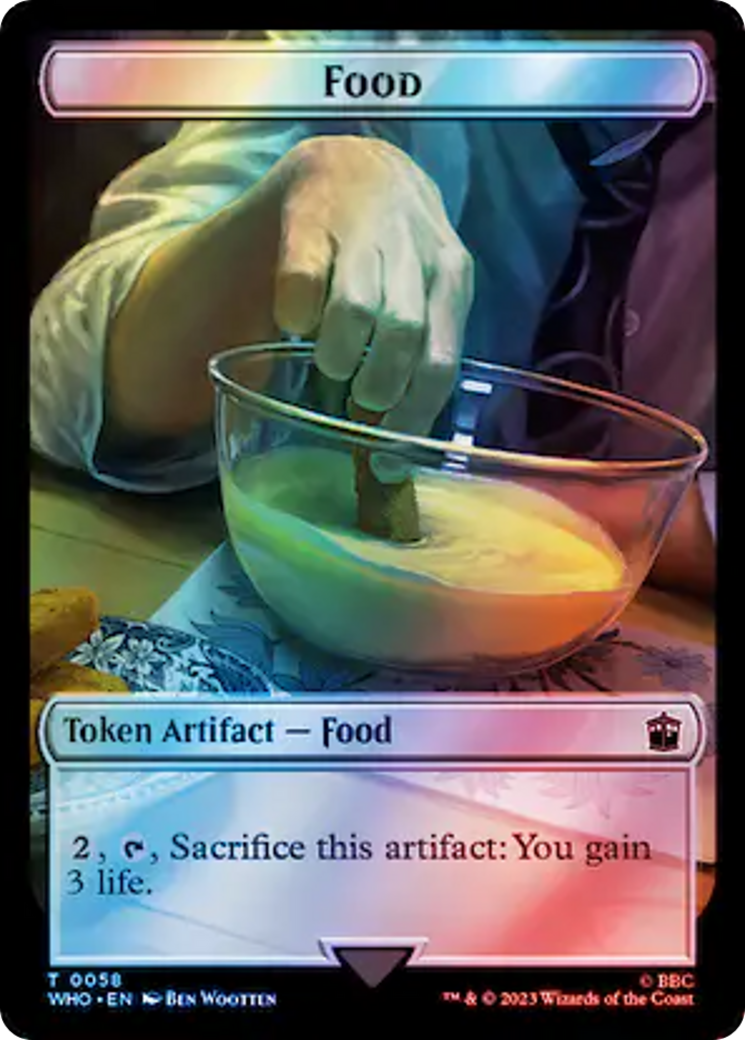 Alien Angel // Food (0058) Double-Sided Token (Surge Foil) [Doctor Who Tokens] | Total Play