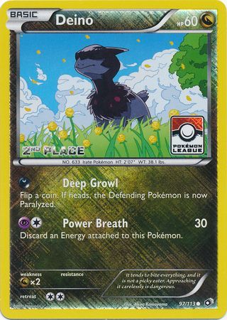 Deino (97/113) (League Promo 2nd Place) [Black & White: Legendary Treasures] | Total Play
