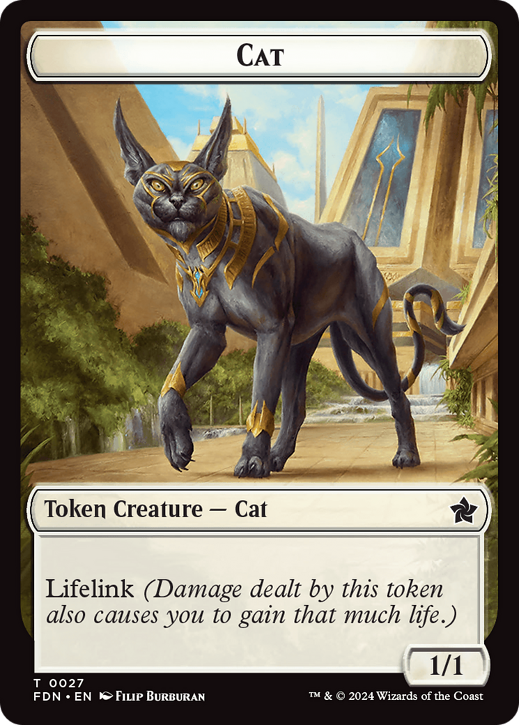 Cat (0027) // Phyrexian Goblin Double-Sided Token [Foundations Tokens] | Total Play