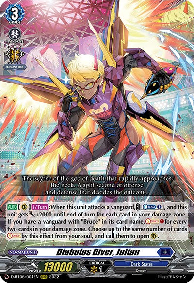 Diabolos Diver, Julian (D-BT06/004EN) [Blazing Dragon Reborn] | Total Play