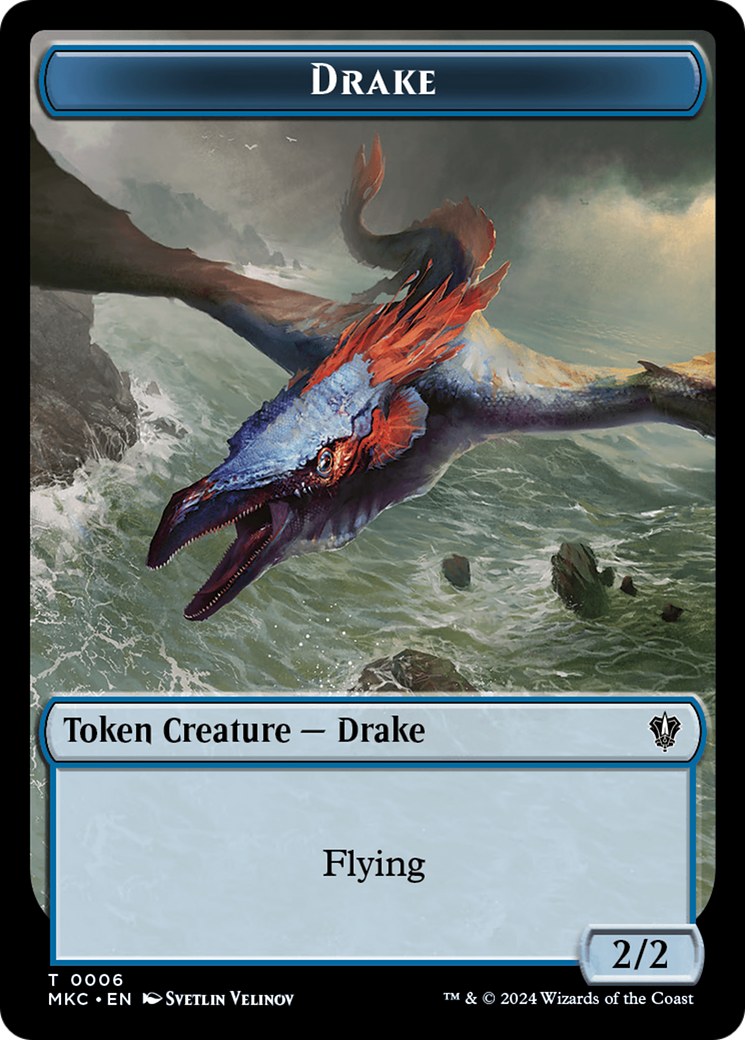 Drake // Cat Double-Sided Token [Murders at Karlov Manor Commander Tokens] | Total Play