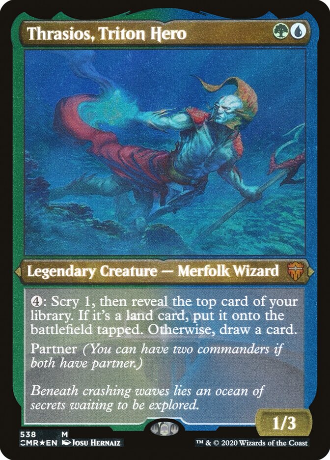 Thrasios, Triton Hero (Etched) [Commander Legends] | Total Play