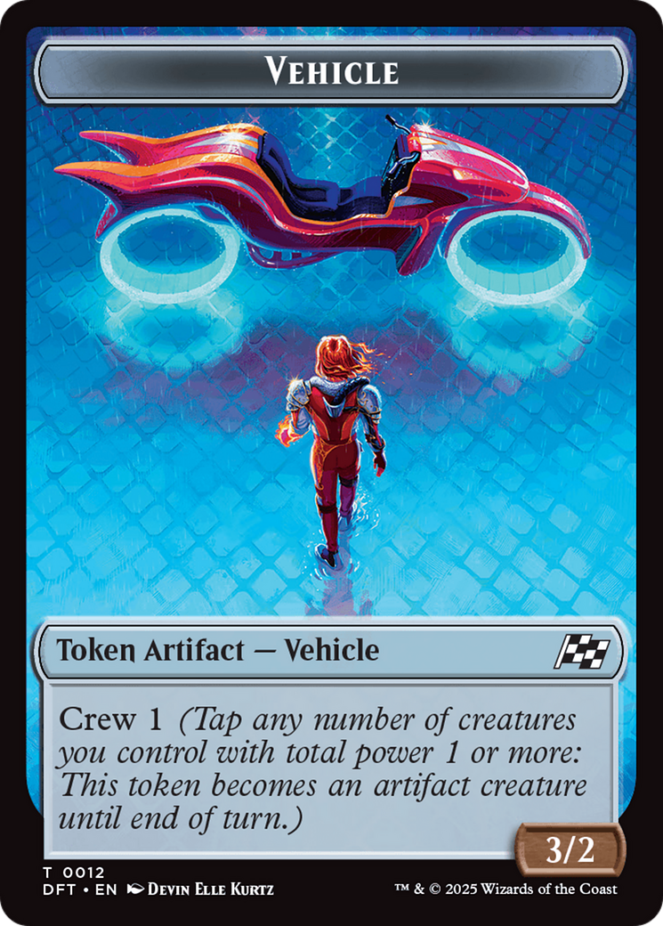 Emblem - Chandra, Spark Hunter // Vehicle Double-Sided Token [Aetherdrift Tokens] | Total Play