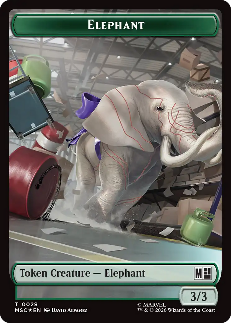 Rhino (029) // Elephant (028) Double-Sided Token (Surge Foil) [Marvel Super Heroes Commander Tokens] | Total Play