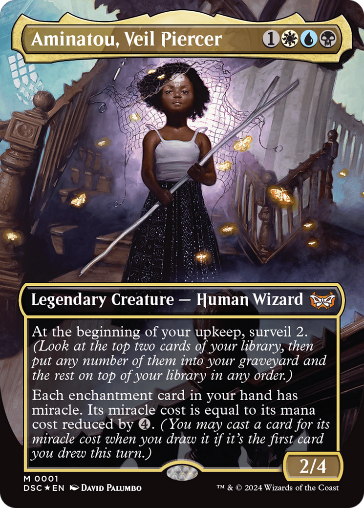 Aminatou, Veil Piercer (Borderless) [Duskmourn: House of Horror Commander] | Total Play