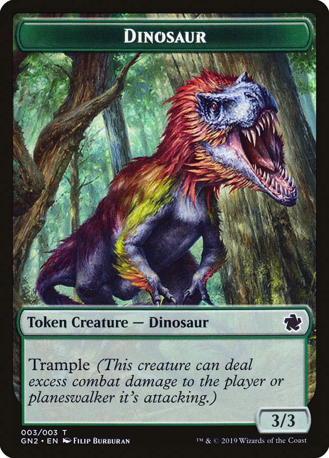 Soldier // Dinosaur Double-Sided Token [Game Night 2019 Tokens] | Total Play