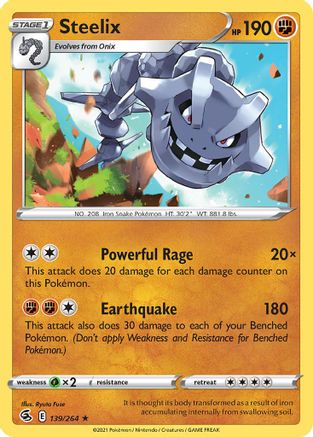 Steelix (139/264) (Theme Deck Exclusive) [Sword & Shield: Fusion Strike] | Total Play