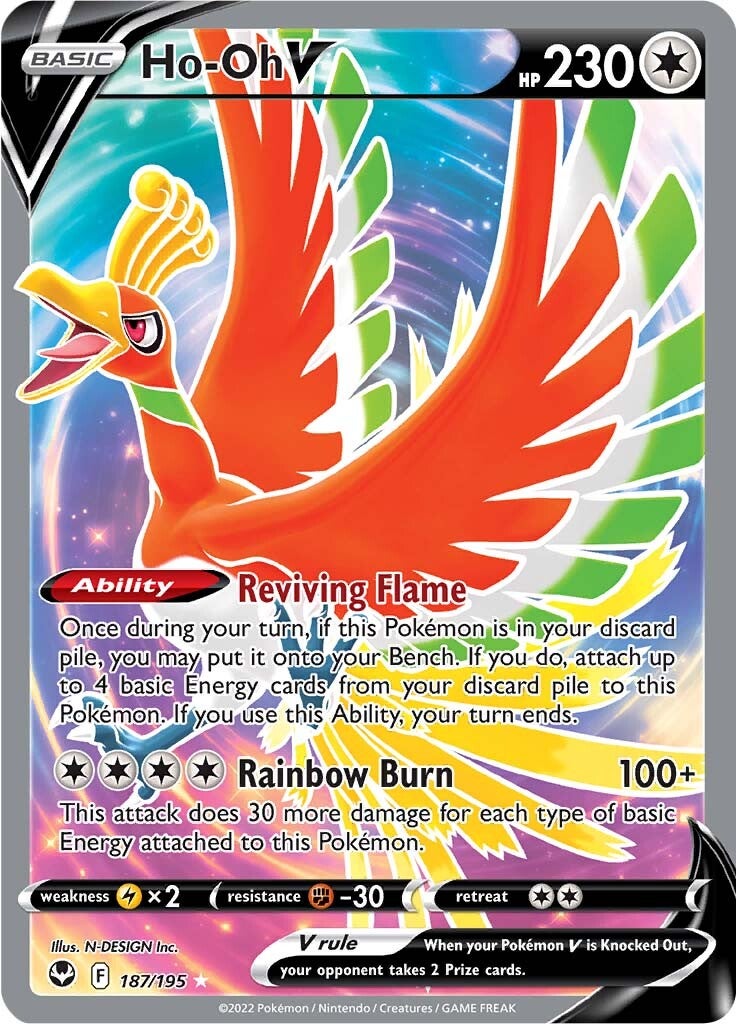 Ho-oh V (187/195) [Sword & Shield: Silver Tempest] | Total Play