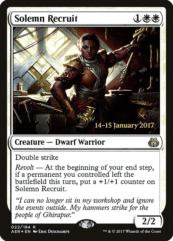 Solemn Recruit [Aether Revolt Prerelease Promos] | Total Play