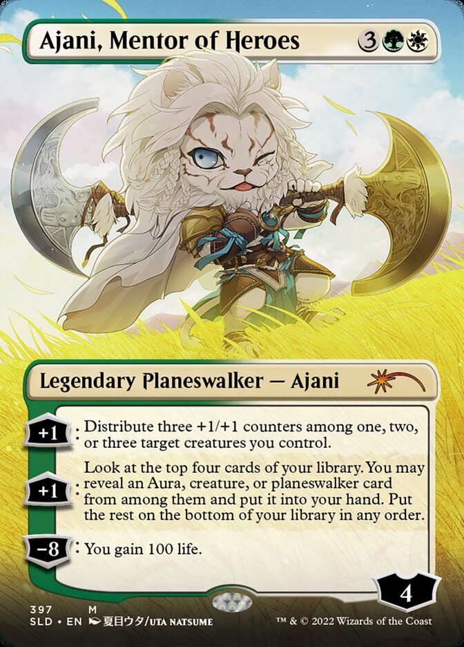 Ajani, Mentor of Heroes (Borderless) [Secret Lair Drop Series] | Total Play