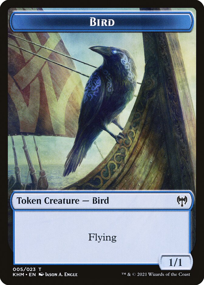 Elf Warrior // Bird Double-Sided Token [Kaldheim Tokens] | Total Play