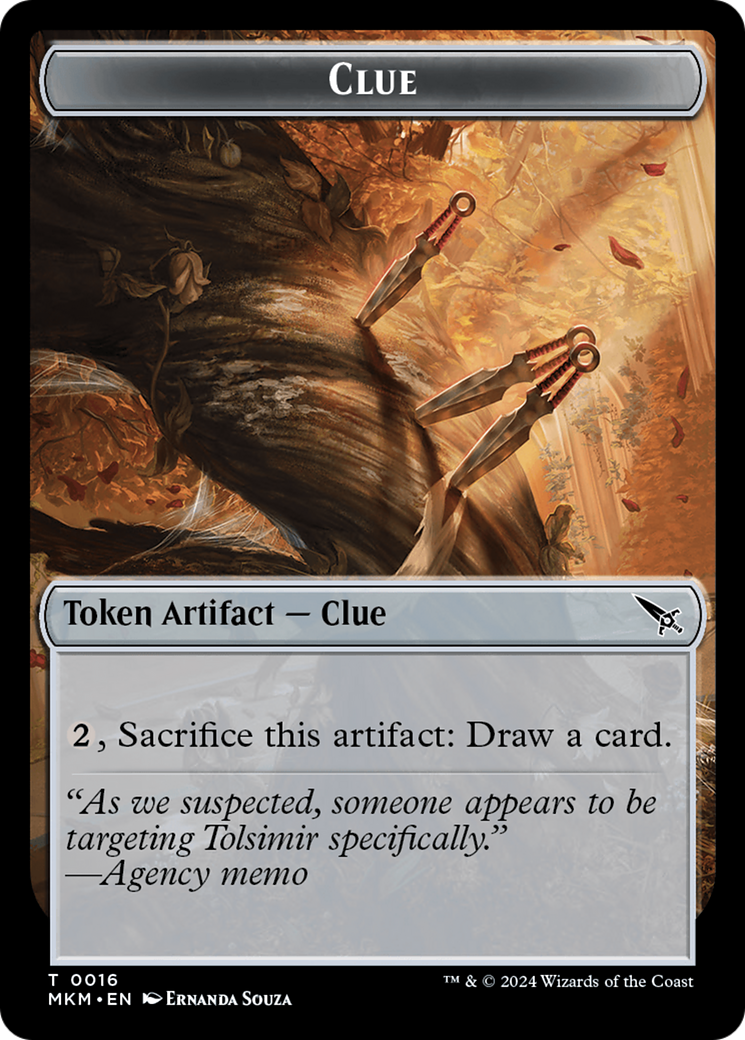 Clue (0016) // A 0043 Double-Sided Token [Murders at Karlov Manor Tokens] | Total Play