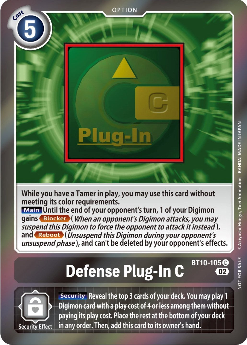 Defense Plug-In C [BT10-105] (Event Pack 4) [Xros Encounter Promos] | Total Play