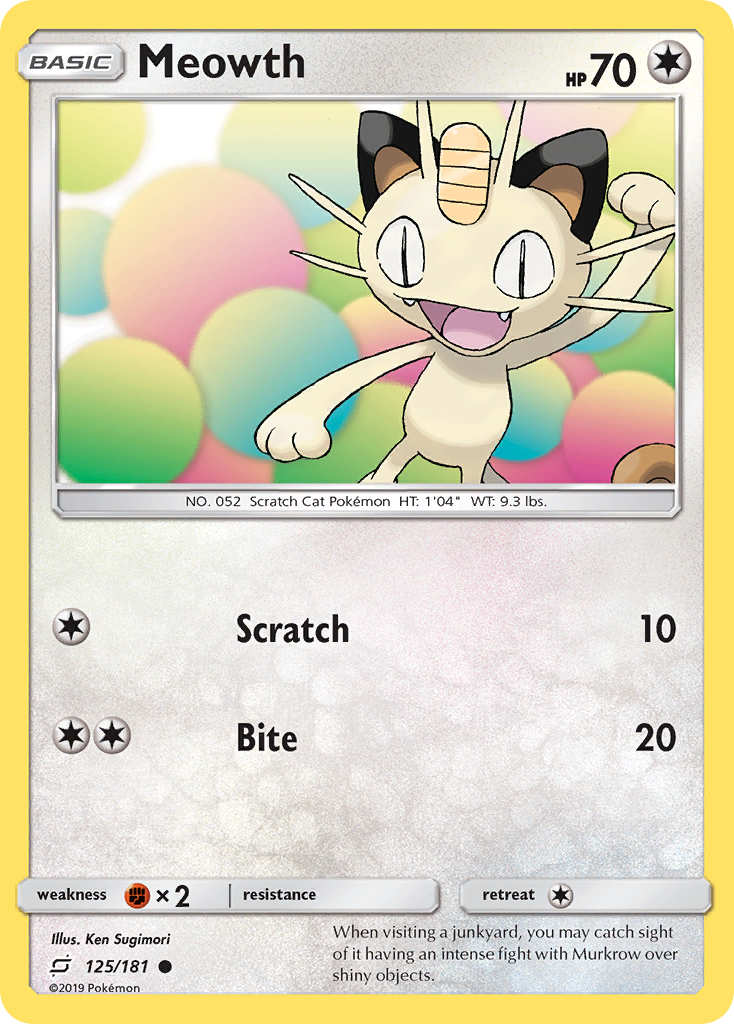 Meowth (125/181) [Sun & Moon: Team Up] | Total Play