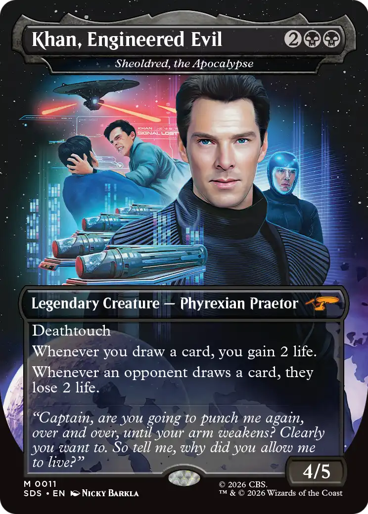 Khan, Engineered Evil - Sheoldred, the Apocalypse (Borderless) [Star Trek: Stardates] | Total Play