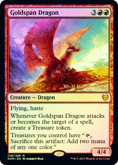 Goldspan Dragon [Kaldheim Prerelease Promos] | Total Play