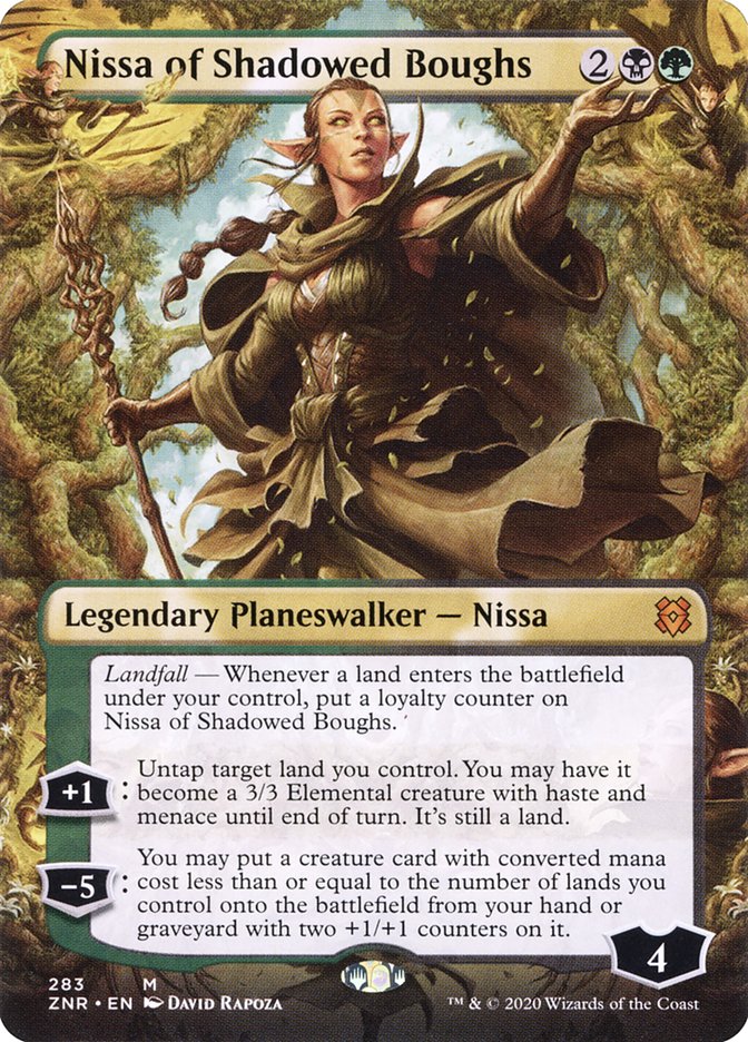 Nissa of Shadowed Boughs (Borderless) [Zendikar Rising] | Total Play