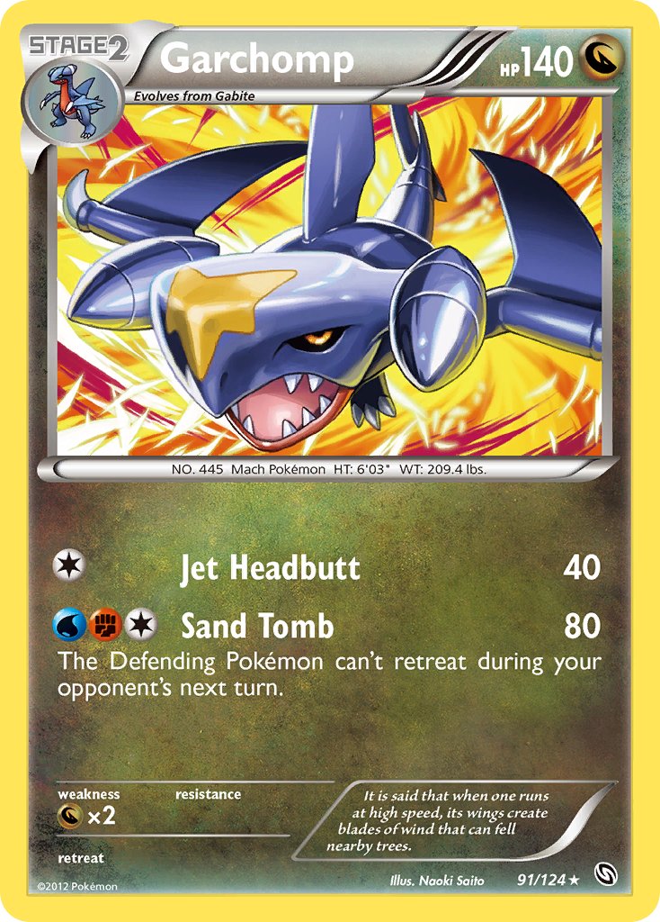 Garchomp (91/124) (Cracked Ice Holo) (Theme Deck Exclusive) [Black & White: Dragons Exalted] | Total Play