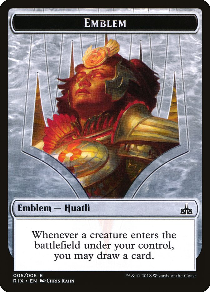 Huatli, Radiant Champion Emblem [Rivals of Ixalan Tokens] | Total Play