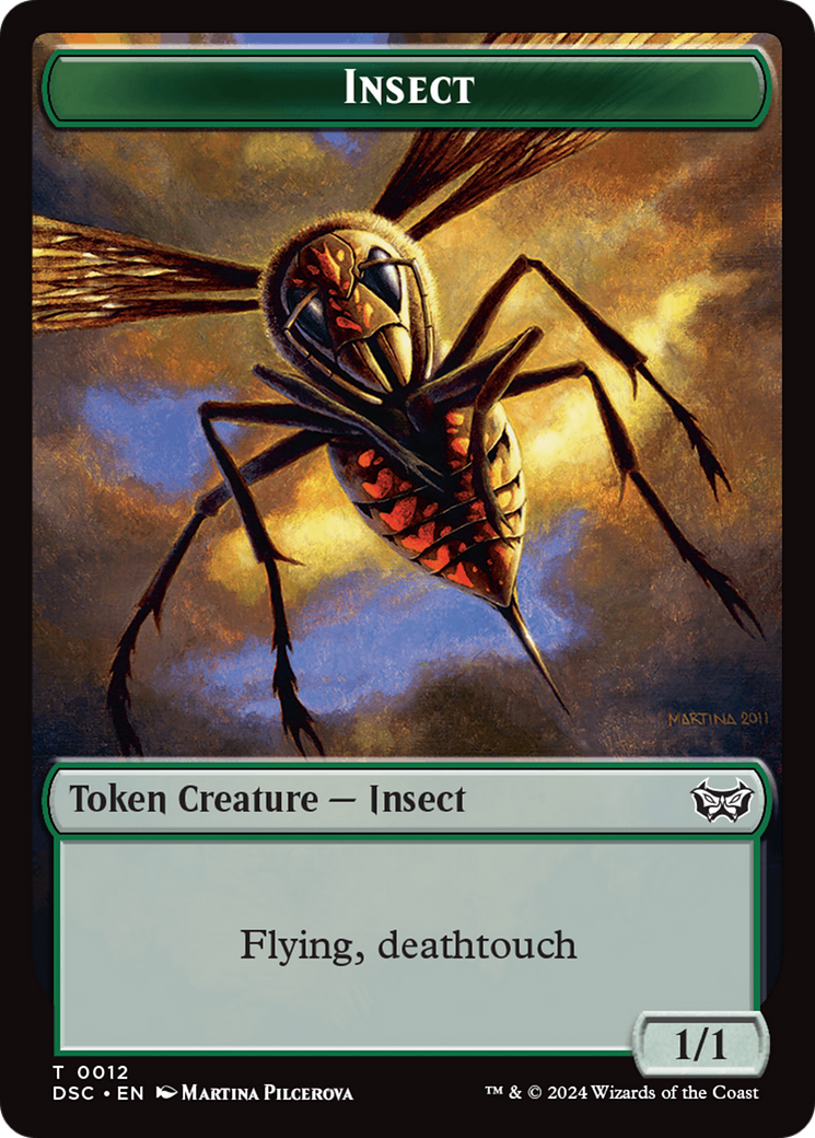 Insect (0012) // Spider Double-Sided Token [Duskmourn: House of Horror Commander Tokens] | Total Play