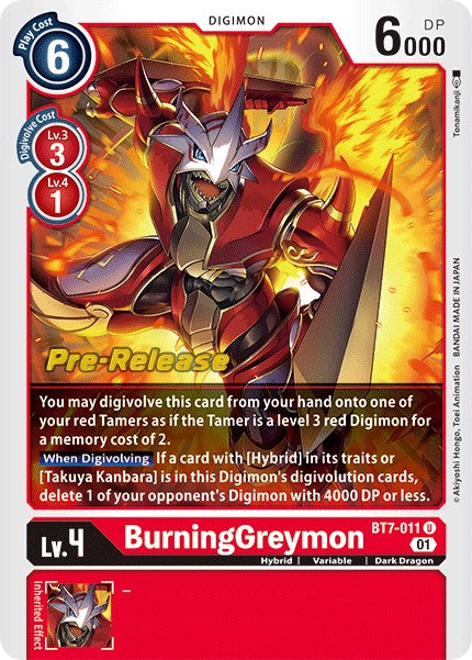 BurningGreymon [BT7-011] [Next Adventure Pre-Release Cards] | Total Play