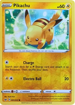 Pikachu (065/202) (Reverse Cosmos Holo) [Sword & Shield: Base Set] | Total Play