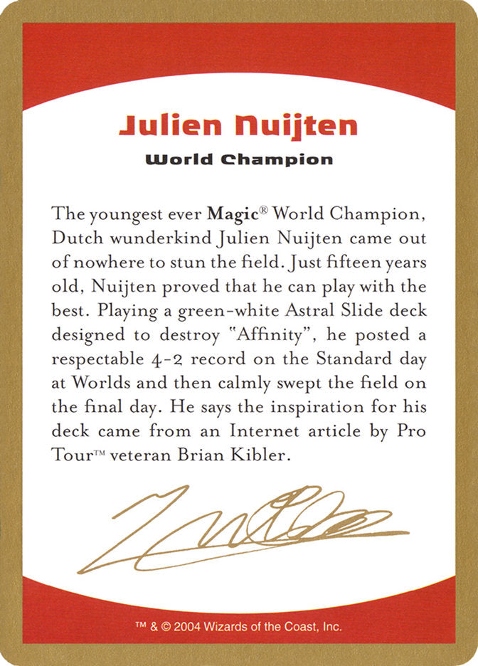 Julien Nuijten Bio [World Championship Decks 2004] | Total Play