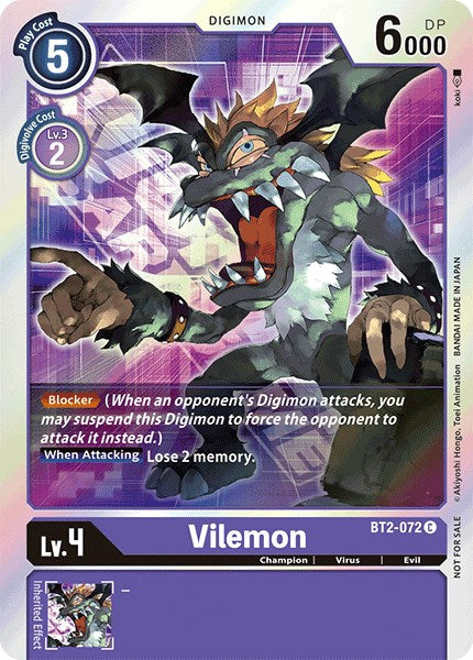 Vilemon [BT2-072] (Event Pack 1) [Release Special Booster Promos] | Total Play