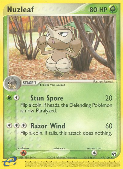Nuzleaf (49/100) [EX: Sandstorm] | Total Play