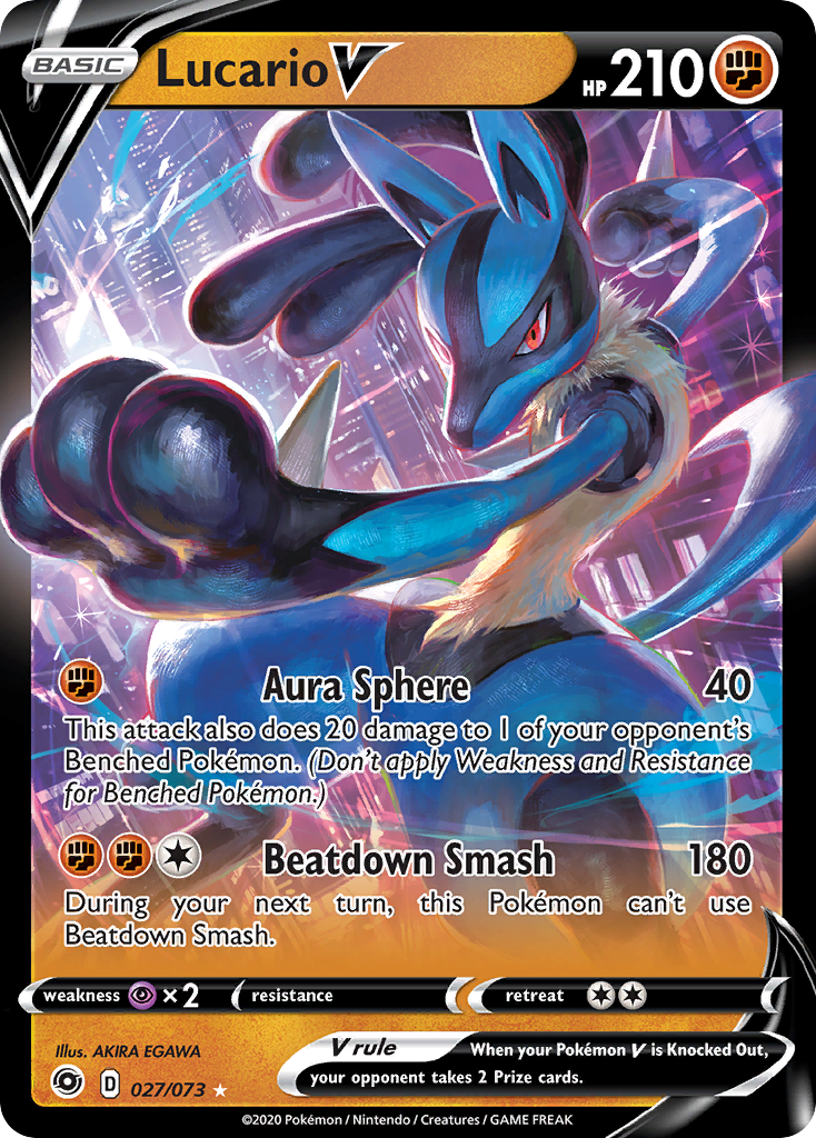 Lucario V (027/073) (Intro Deck) [Sword & Shield: Champion's Path] | Total Play