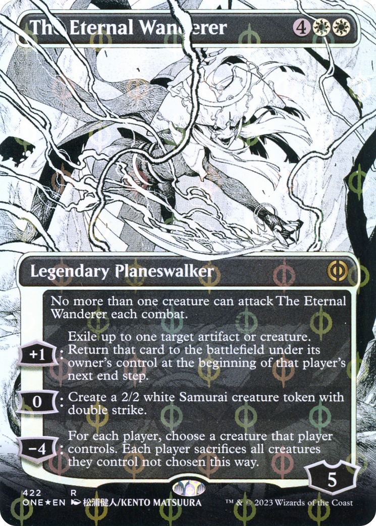 The Eternal Wanderer (Borderless Manga Step-and-Compleat Foil) [Phyrexia: All Will Be One] | Total Play