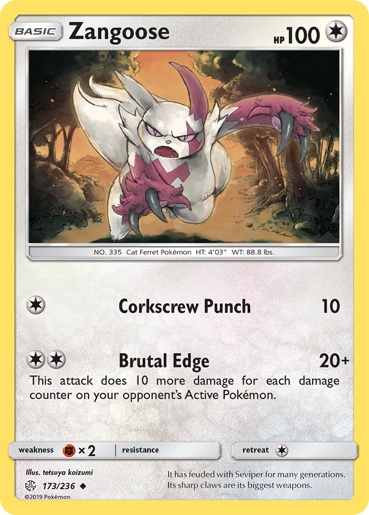Zangoose (173/236) [Sun & Moon: Cosmic Eclipse] | Total Play