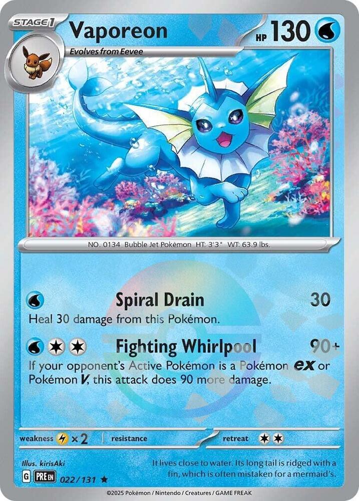 Vaporeon (022/131) (Poke Ball Pattern) [Scarlet & Violet: Prismatic Evolutions] | Total Play