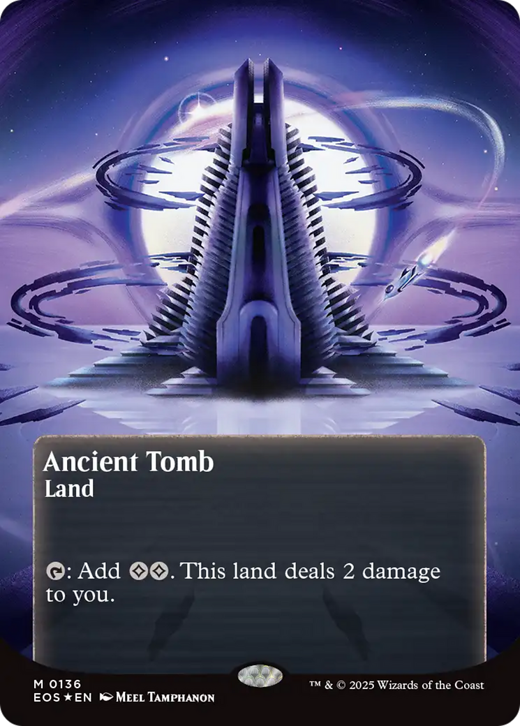 Ancient Tomb (0136) (Borderless) (Galaxy Foil) [Edge of Eternities: Stellar Sights] | Total Play