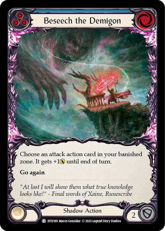Beseech the Demigon (Blue) [DTD189] (Dusk Till Dawn)  Rainbow Foil | Total Play