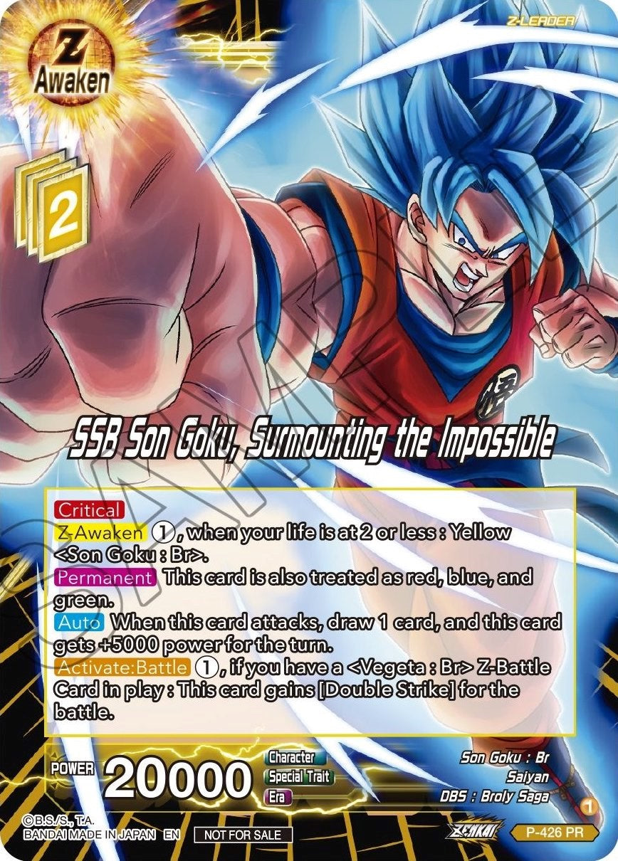 SSB Son Goku, Surmounting the Impossible (P-426) [Promotion Cards] | Total Play