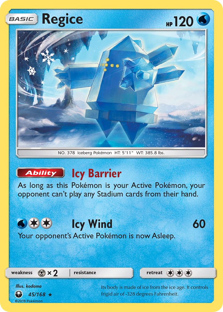 Regice (45/168) [Sun & Moon: Celestial Storm] | Total Play