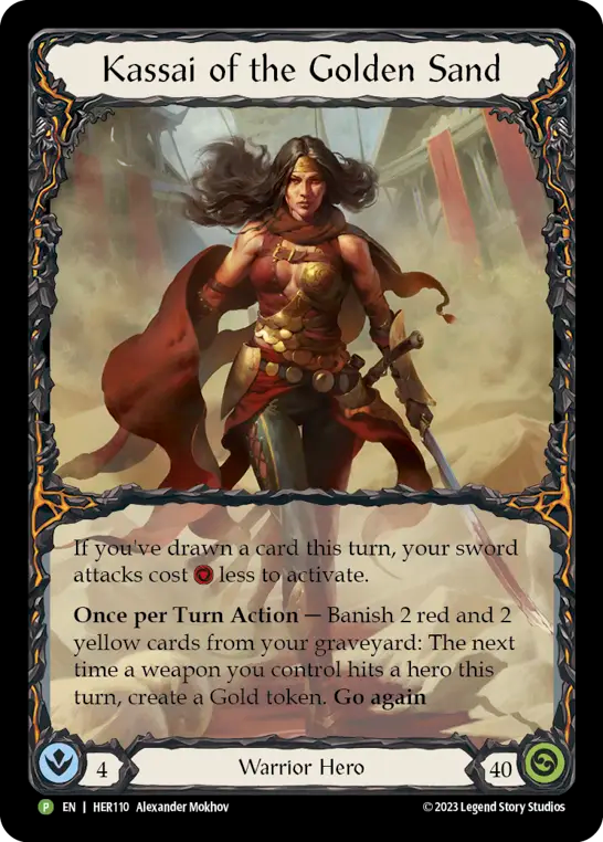 Kassai of the Golden Sand (Rainbow Foil) [HER110] (Promo)  Rainbow Foil | Total Play
