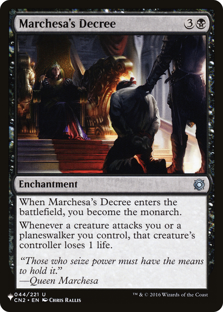 Marchesa's Decree [The List] | Total Play