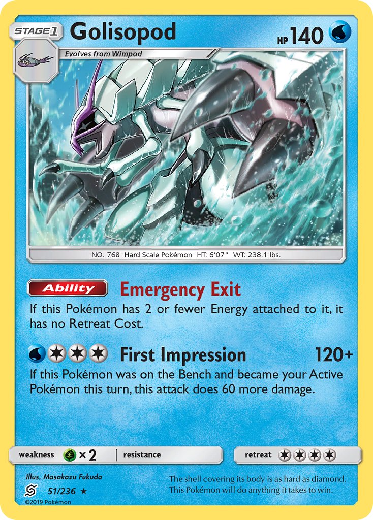 Golisopod (51/236) (Cosmos Holo) (Blister Exclusive) [Sun & Moon: Unified Minds] | Total Play
