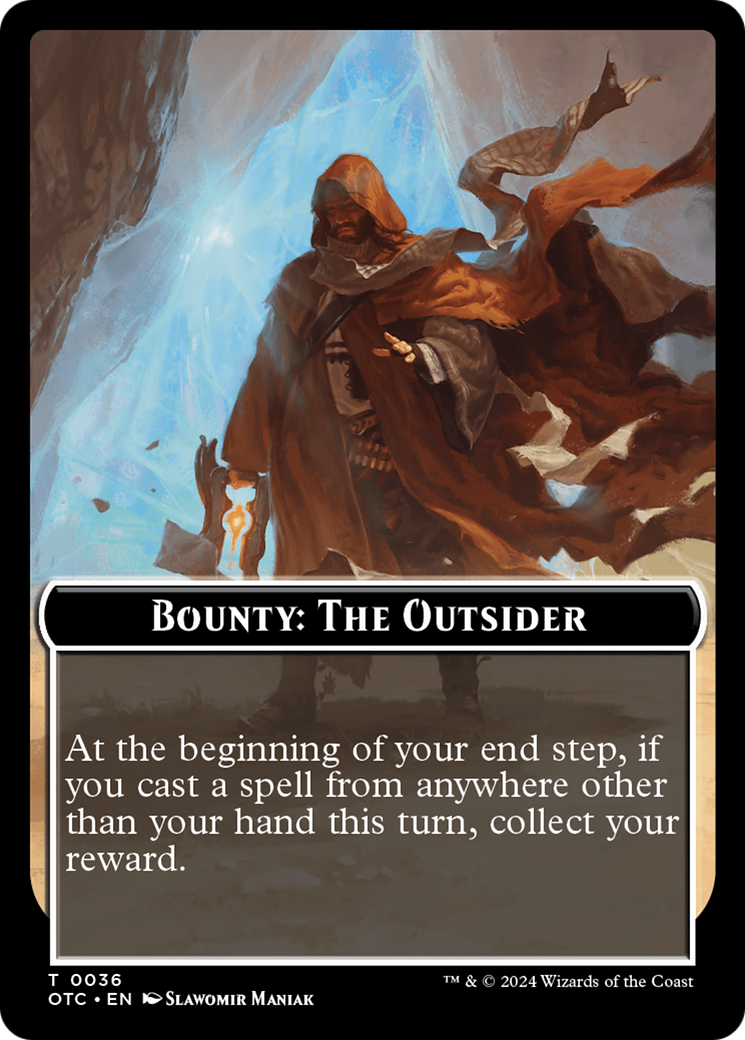 Bounty: The Outsider // Bounty Rules Double-Sided Token [Outlaws of Thunder Junction Commander Tokens] | Total Play