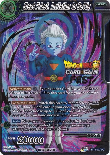 Great Priest, Invitation to Battle (Card Game Fest 2022) (BT16-023) [Tournament Promotion Cards] | Total Play
