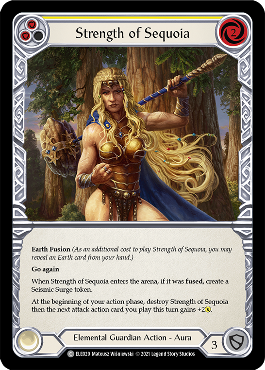 Strength of Sequoia (Yellow) [ELE029] (Tales of Aria)  1st Edition Normal | Total Play