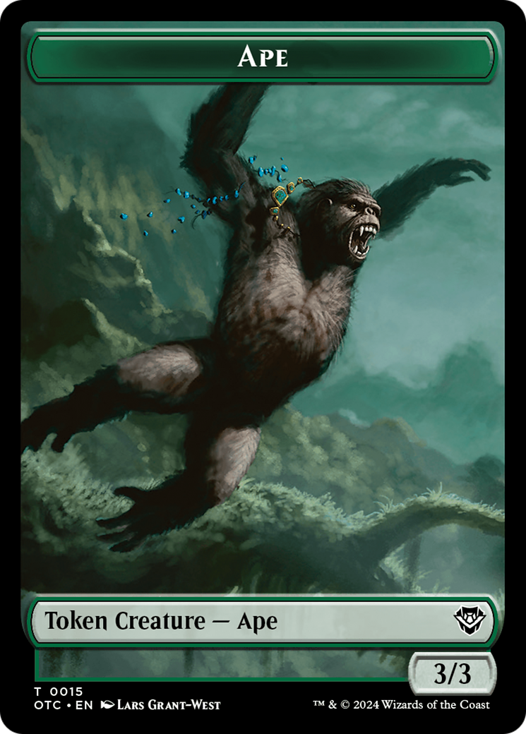 Ape // Shark Double-Sided Token [Outlaws of Thunder Junction Commander Tokens] | Total Play