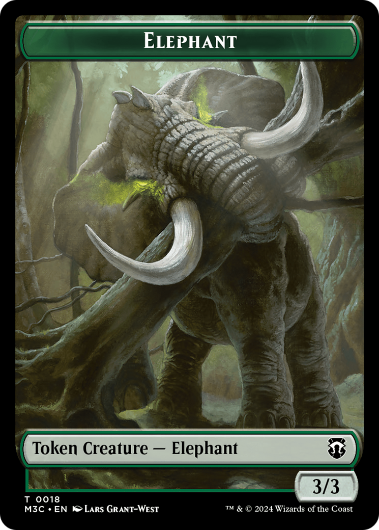 Elephant // Zombie Double-Sided Token [Modern Horizons 3 Commander Tokens] | Total Play