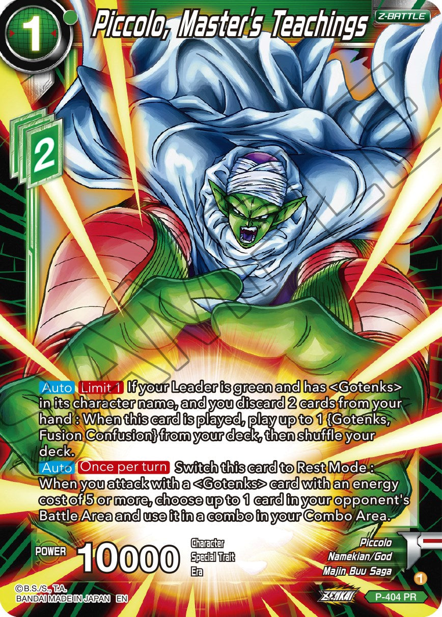 Piccolo, Master's Teachings (P-404) [Promotion Cards] | Total Play