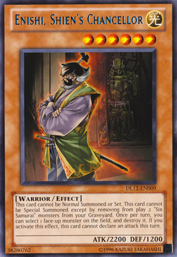 Enishi, Shien's Chancellor (Blue) [DL12-EN009] Rare | Total Play