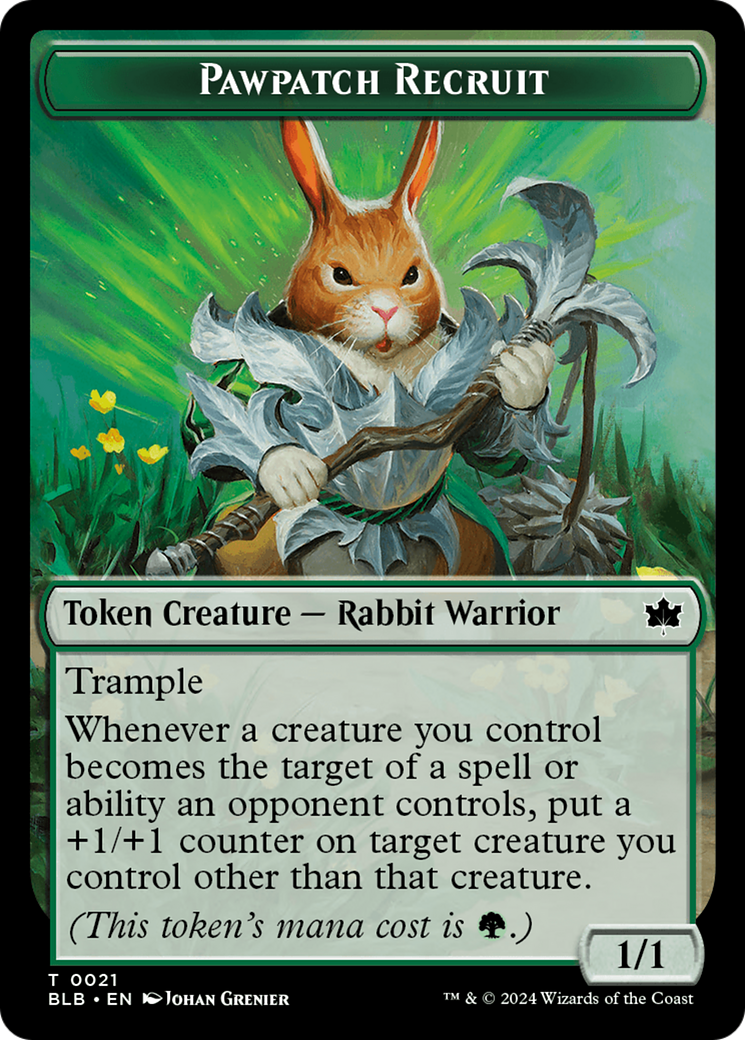 Food // Pawpatch Recruit Double-Sided Token [Bloomburrow Tokens] | Total Play